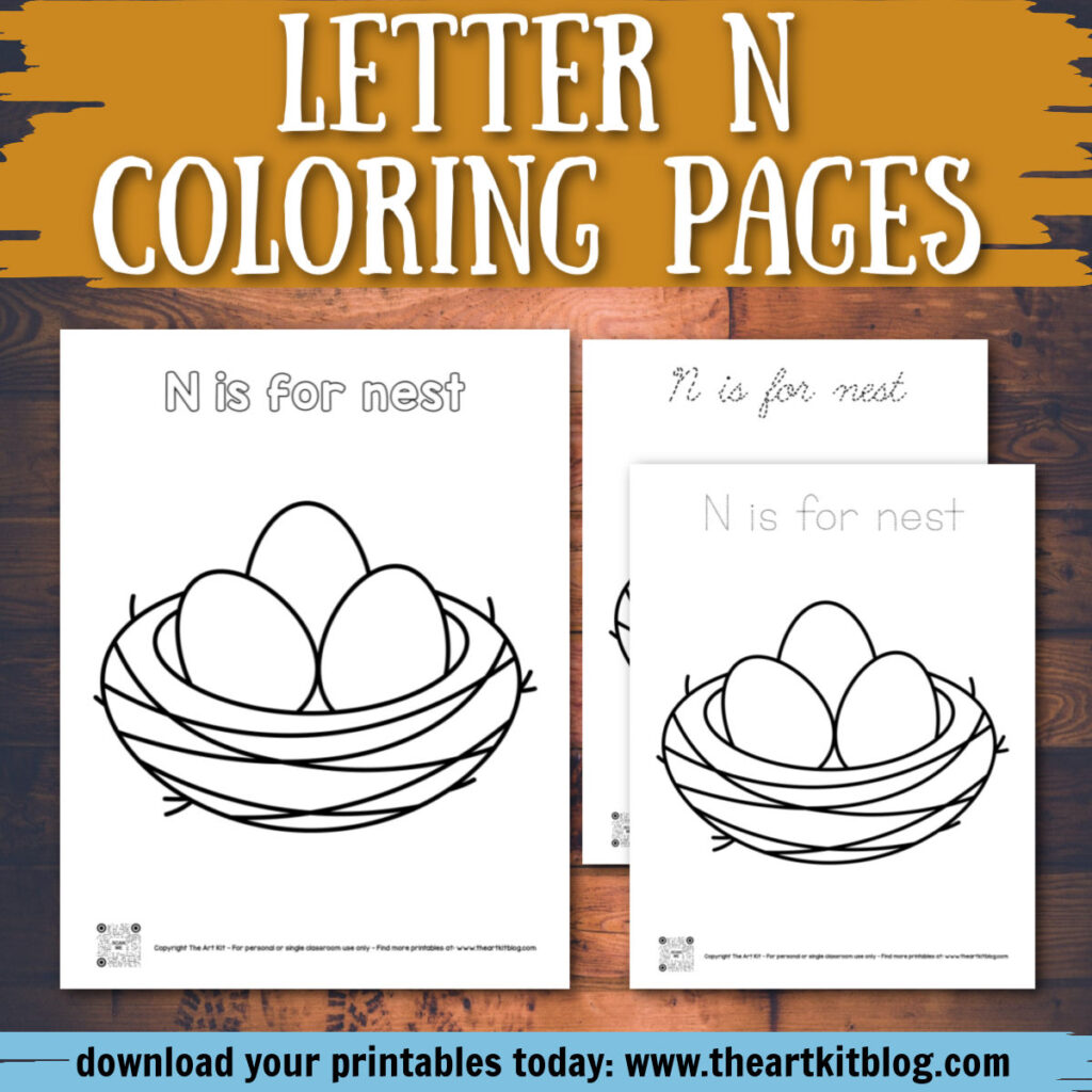 N is for nest coloring pages â the art kit