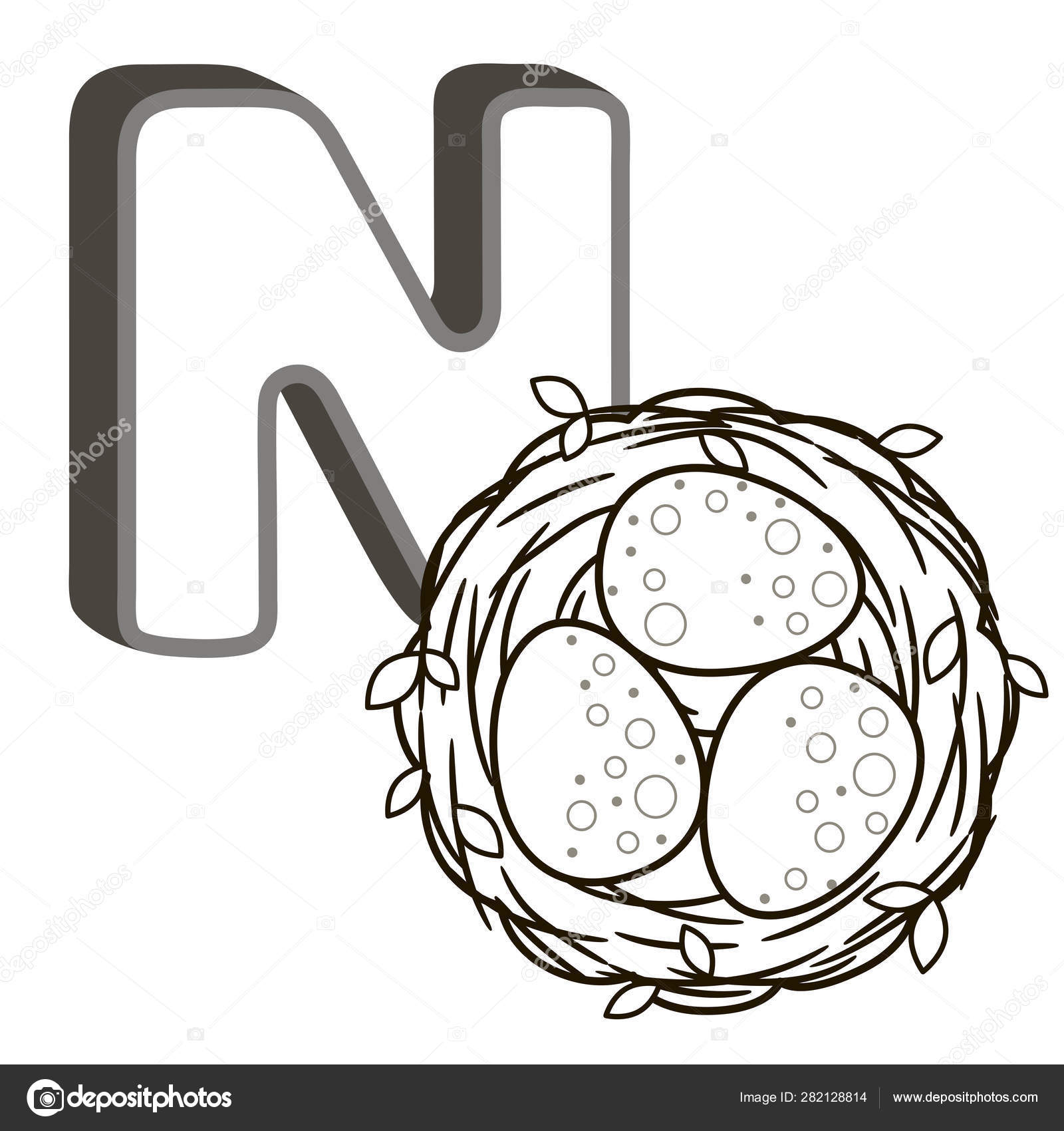 Vector coloring book alphabet capital letters english cute cartoon animals stock vector by natasha