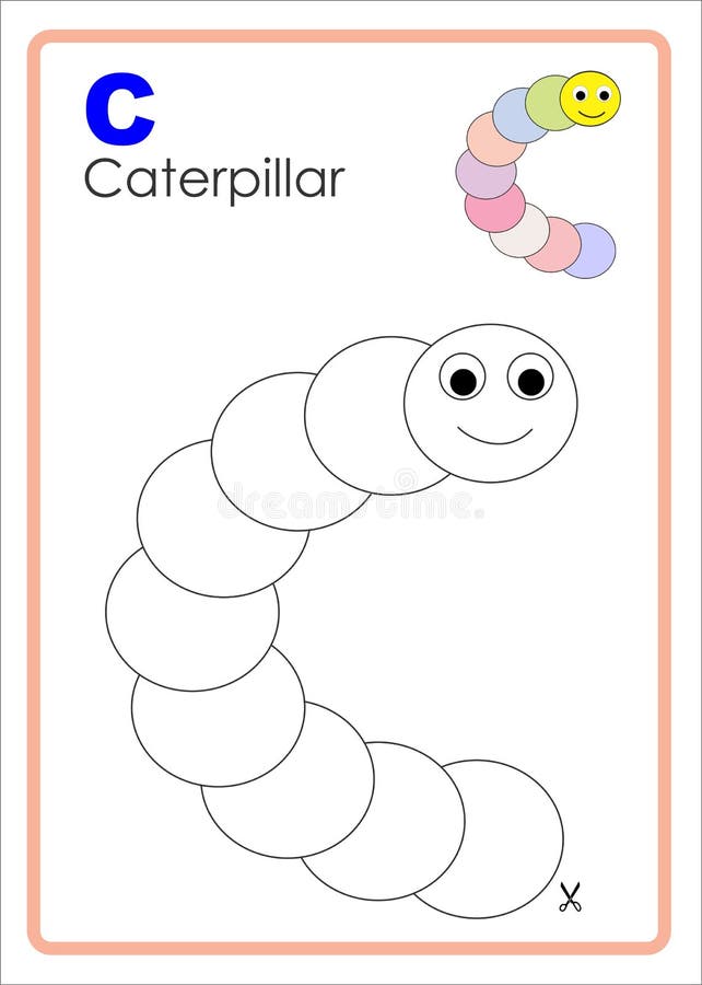 Alphabet picture letter n colouring page nest craft stock illustration