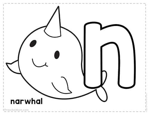 Letter n preschool printables