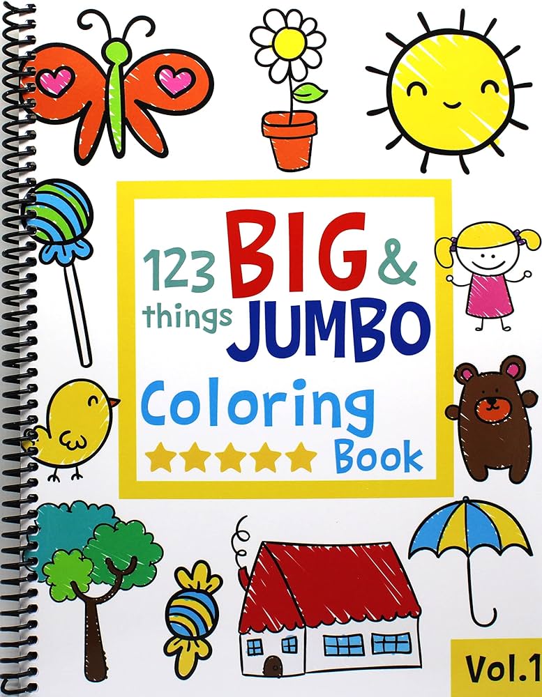 Things big jumbo coloring book coloring pages easy large giant simple picture coloring books for toddlers kids ages