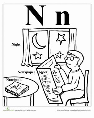 Words that start with n worksheet education abc coloring pages abc coloring education