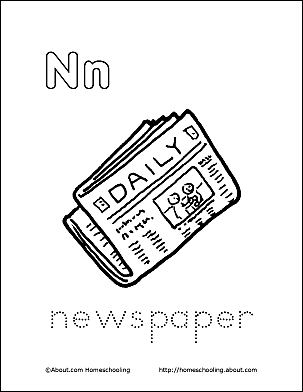 Letter n coloring book