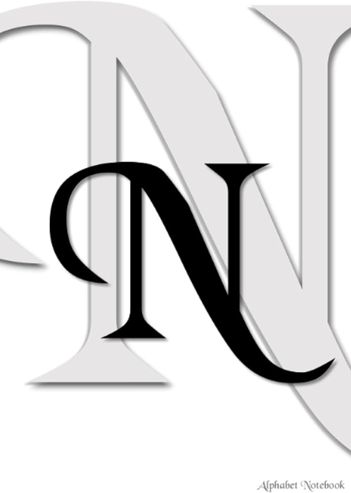 N alphabet notebook n character representation iconic personalized name binder diary size x inches pages lined press premiumnote books