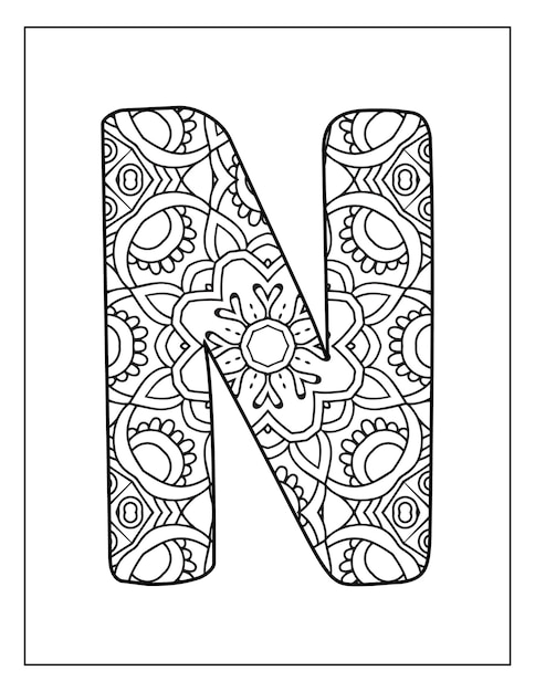 Premium vector alphabet letter coloring page for kdp interior