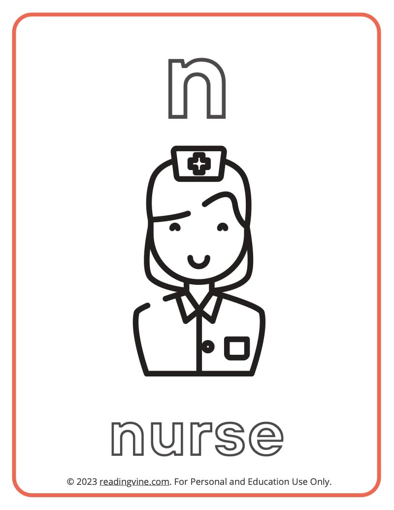 Letter n coloring pages