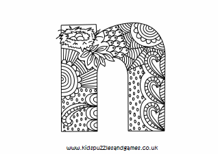 Letter n louring sheets