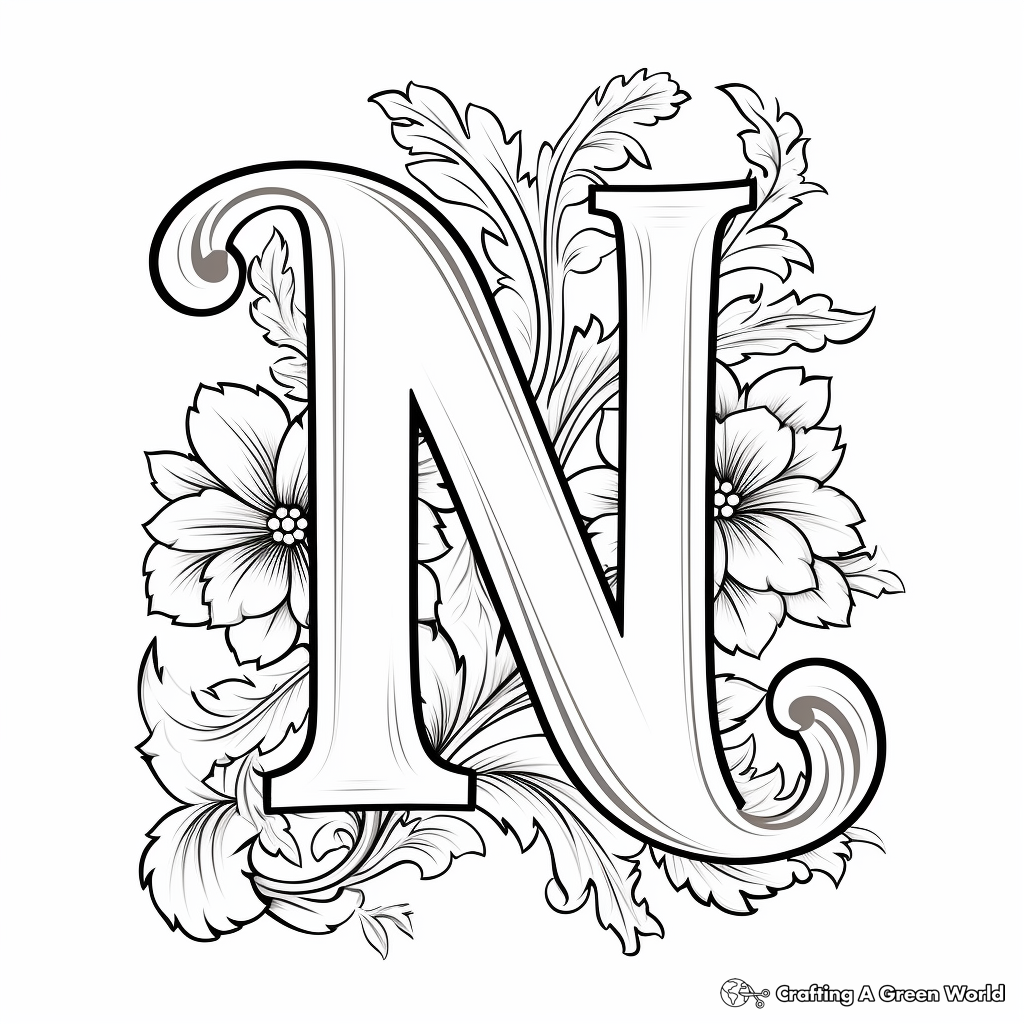 Letter n coloring pages