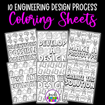 Stem and engineering design process coloring pages steam coloring sheets