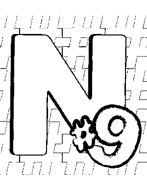 Letter n coloring page
