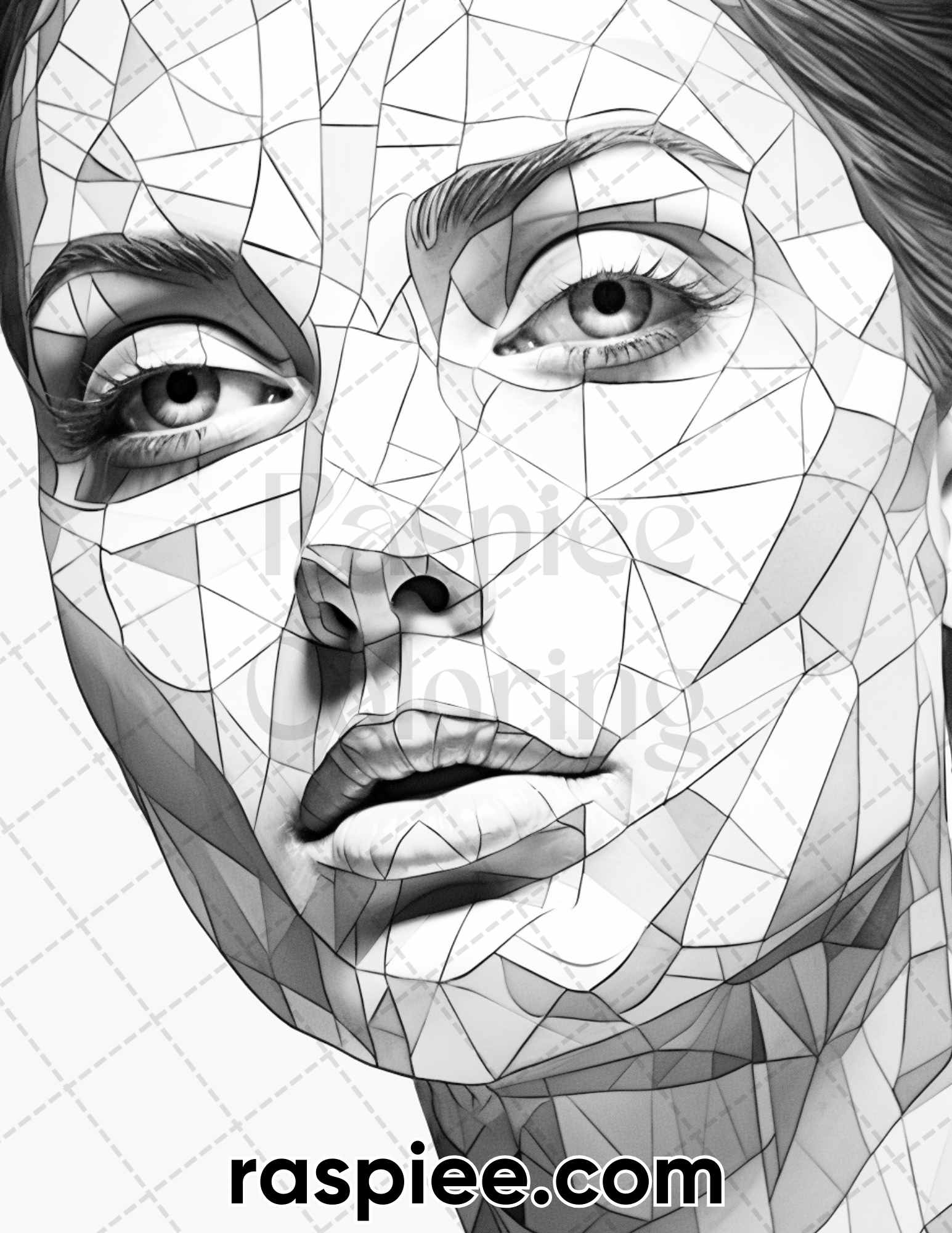 Abstract faces grayscale adult coloring pages printable pdf instan â coloring