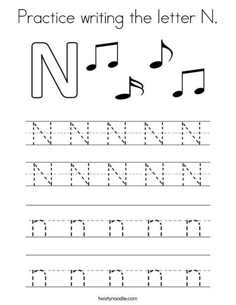 Practice writing the letter n coloring page writing practice worksheets letter n worksheet writing practice