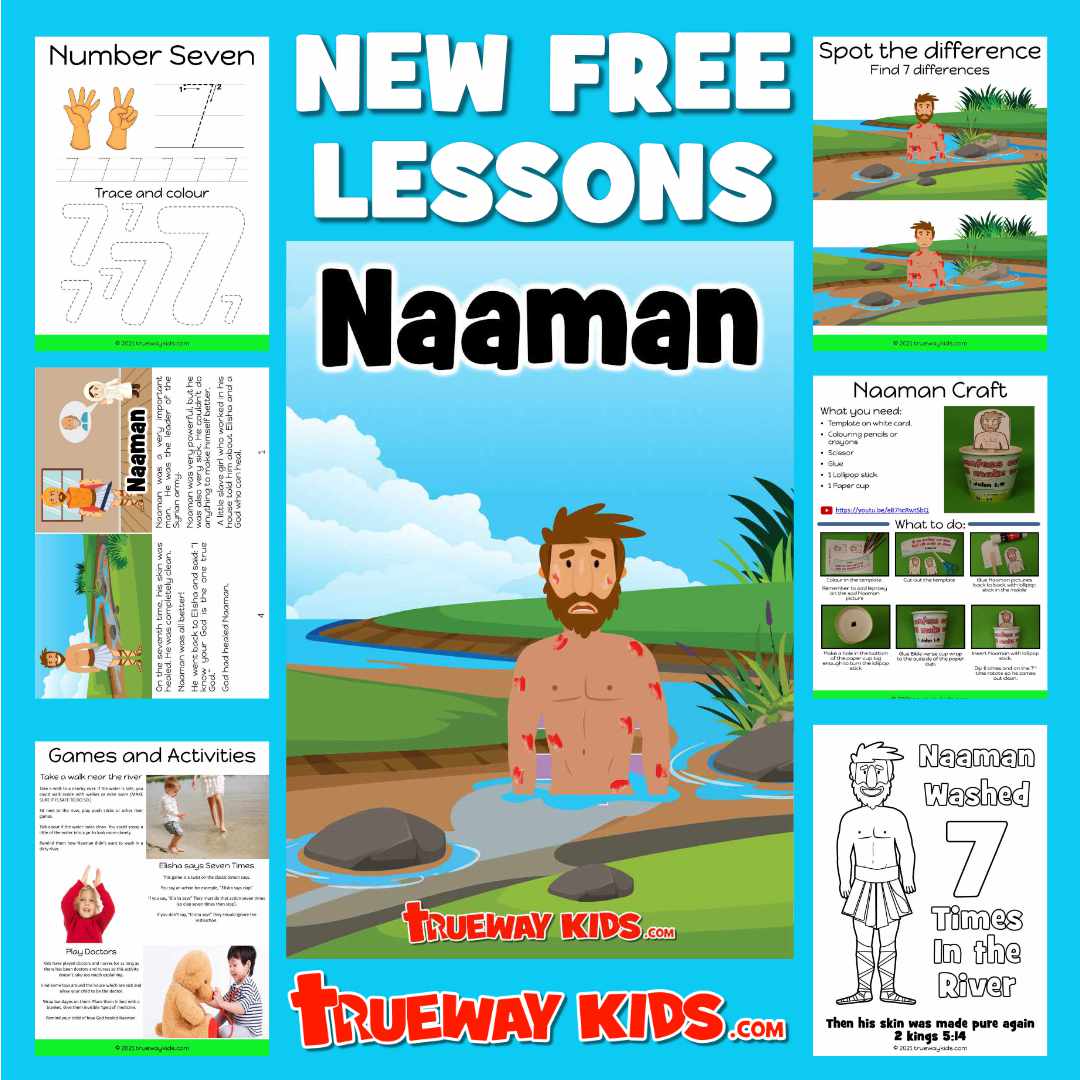 Trueway kids on x free printable bible lessons for kids is based on the story of naaman who suffered from leprosy from kings three age groups and many languages lesson
