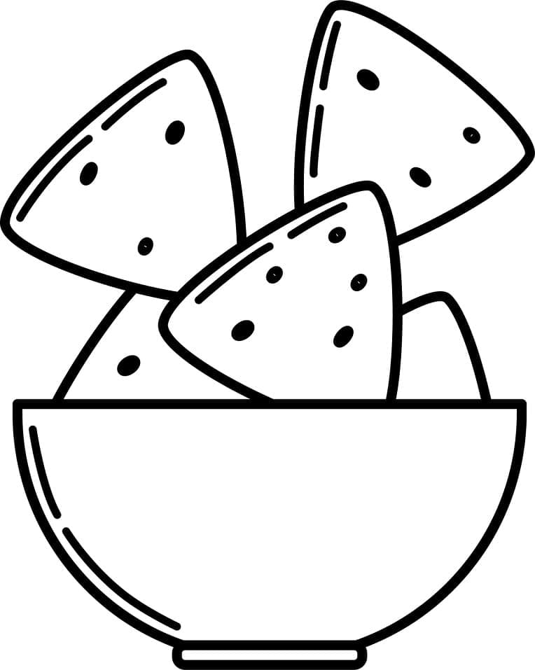Free printable nachos coloring page