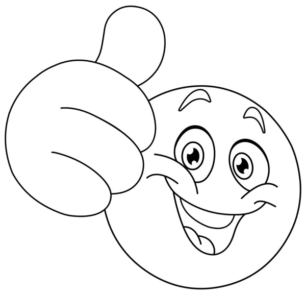 Outlined thumb up emoticon stock vector by yayayoyo