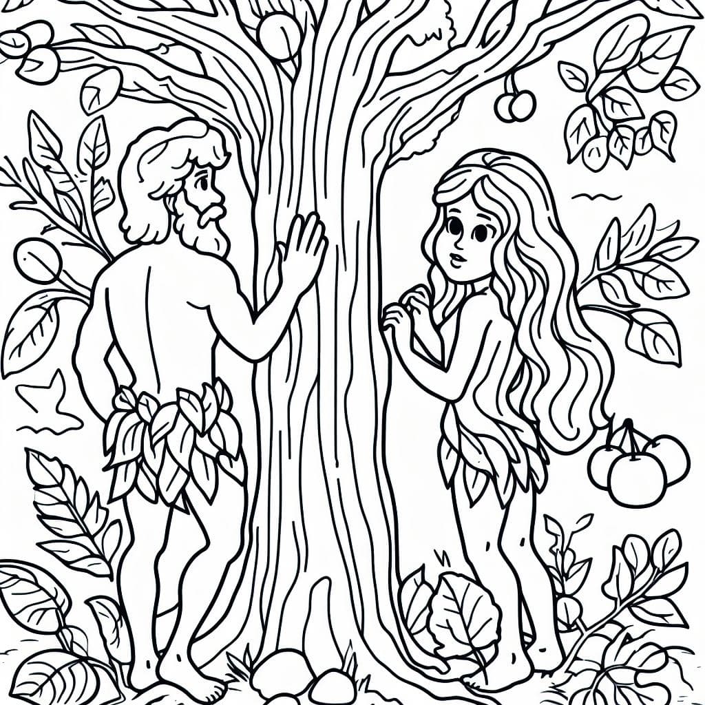 Adãn y eva dibujo