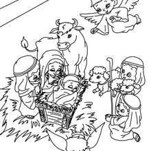 Christmas crib coloring pages