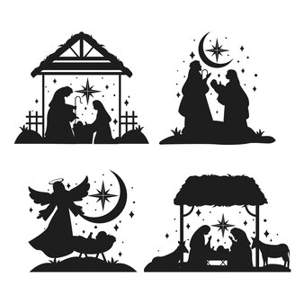 Imãgen de nacimiento navidad silueta