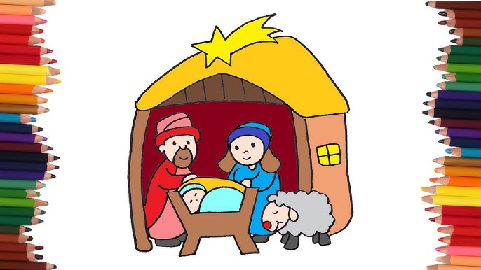Cão dibujar al pesebre paso a paso nião dios arãa josã y los reyes agos