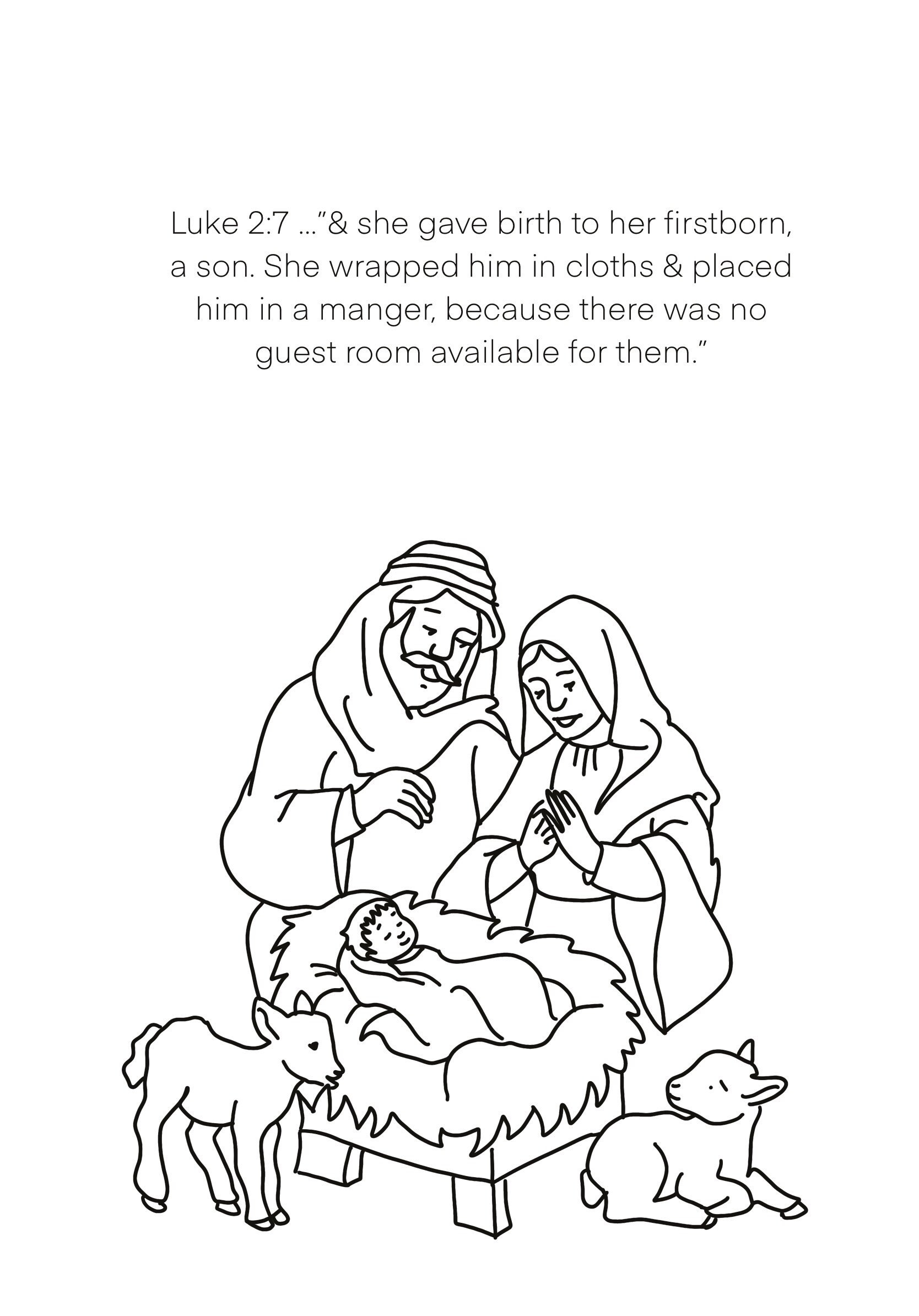 Dibujo de nacimiento de jesãºs para colorear