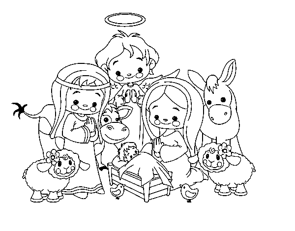 Dibujo de el nacimiento para colorear