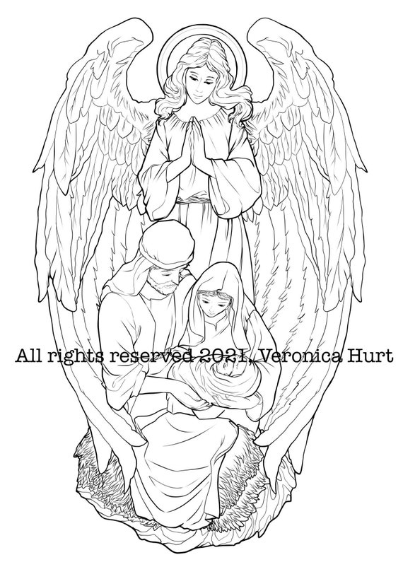 Dibujo para colorear catãlico de la sagrada familia niãos y adultos