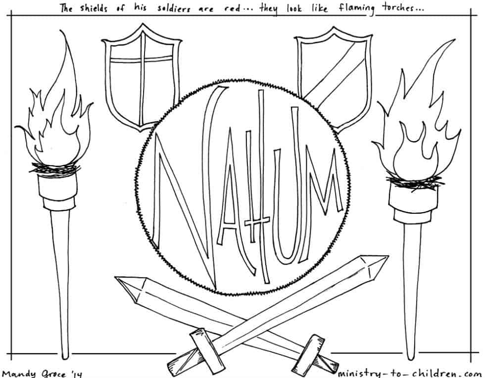 Nahum bible coloring page