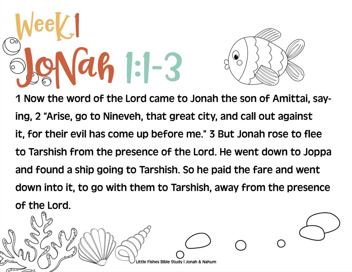 Jonah nahum little fishes bible study sample