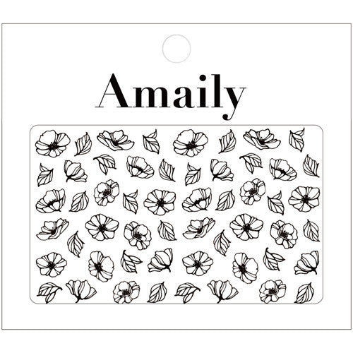 Amaily japanese nail art sticker poppy flower black â daily charme