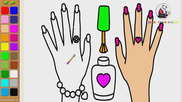 How to draw nail polish coloring page for kids i learn coloring book wit coloring pages for kids coloring books coloring for kids