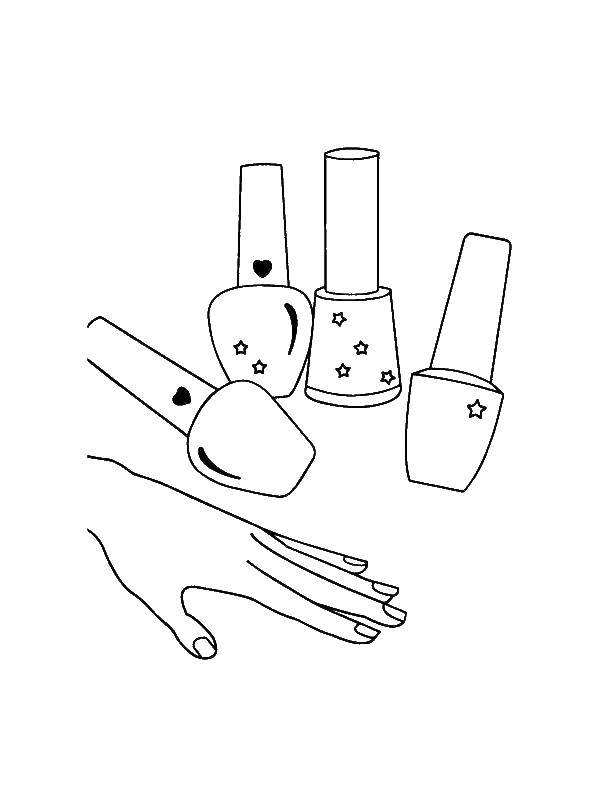 Online coloring pages coloring page nail polish makeup download print coloring page