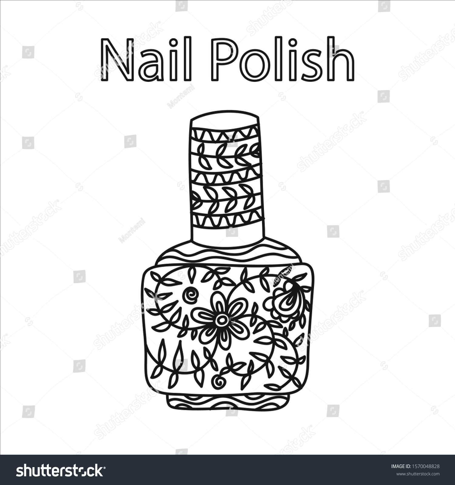 Nail polish line illustrationhand drawn vector stock vector royalty free