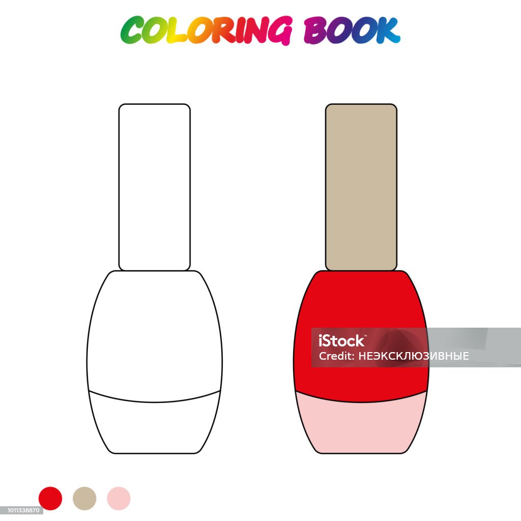 Nail polish coloring book coloring page to educate preschool kids game for preschool kids vector cartoon illustration worksheet stock illustration