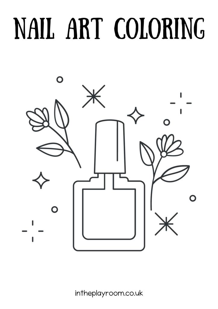 Free nail art loring pages for kids