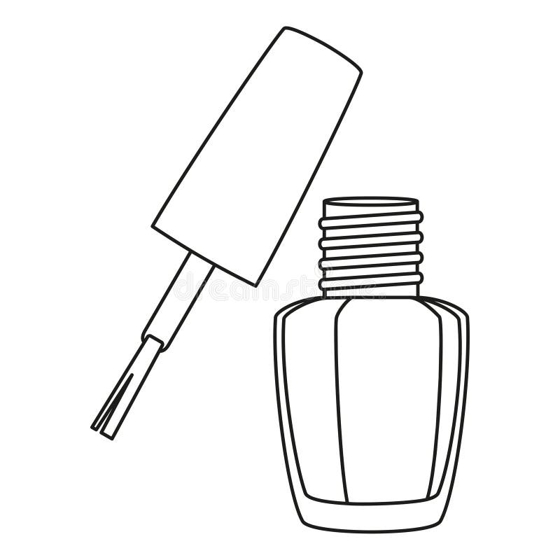 Line art black and white open nail polish stock vector