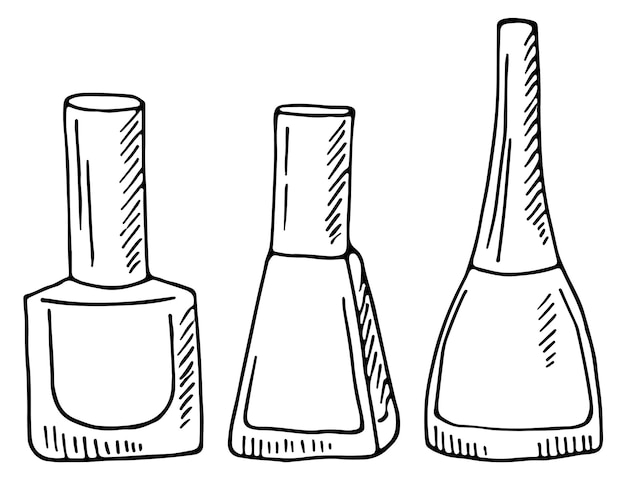 Nail polish coloring pages vectors illustrations for free download