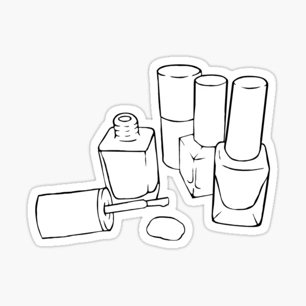 Nail polish bottle outline drawing sticker for sale by p battersby