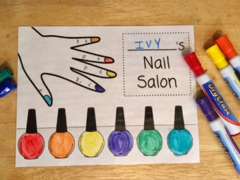 Nail polish coloring sheet paint fingernails printable reward colors