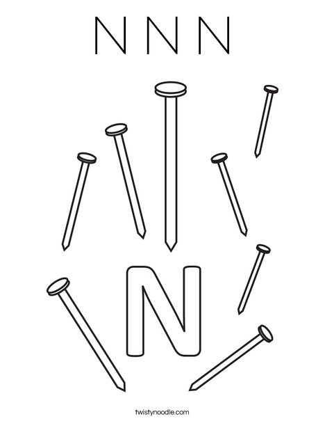 N n n coloring page