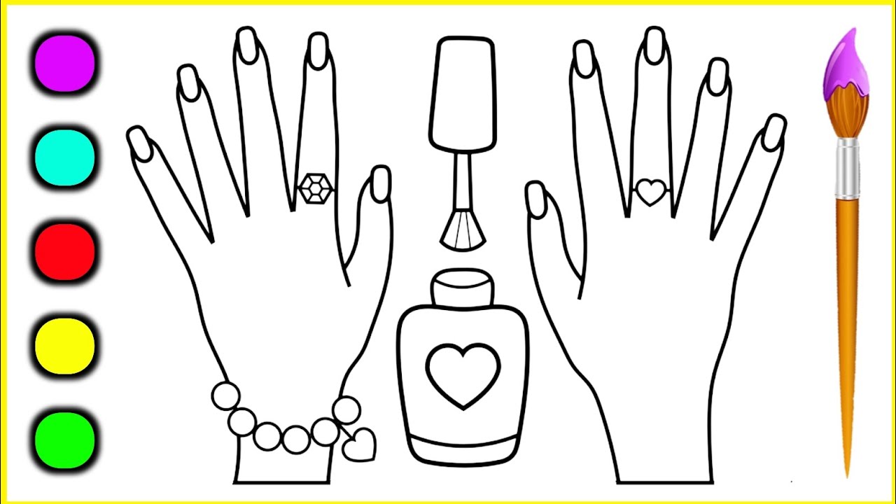 How to draw nail polish for kids nail polish drawing nail polish coloring pages for kids