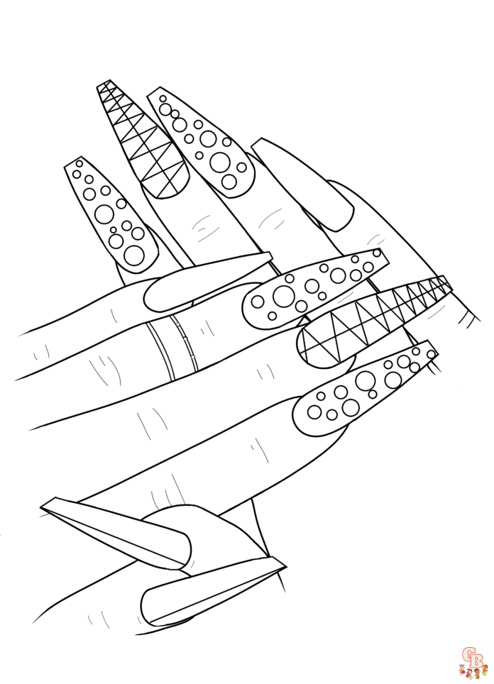 Printable nail coloring pages free for kids and adults