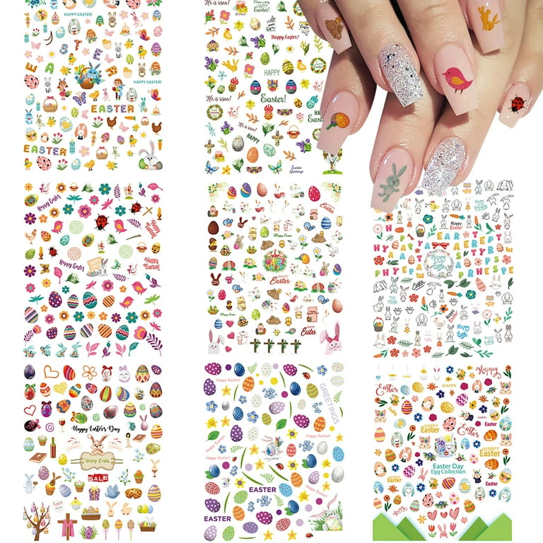 Sheets easter nail stickers self
