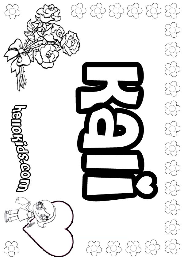 Girls name coloring pages kali girly name to color name coloring pages coloring pages adult coloring page