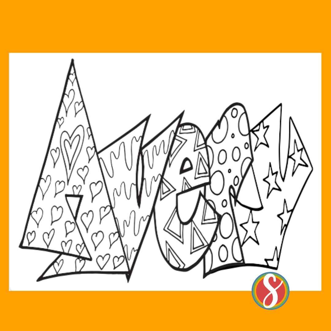Free avery coloring pages â stevie doodles