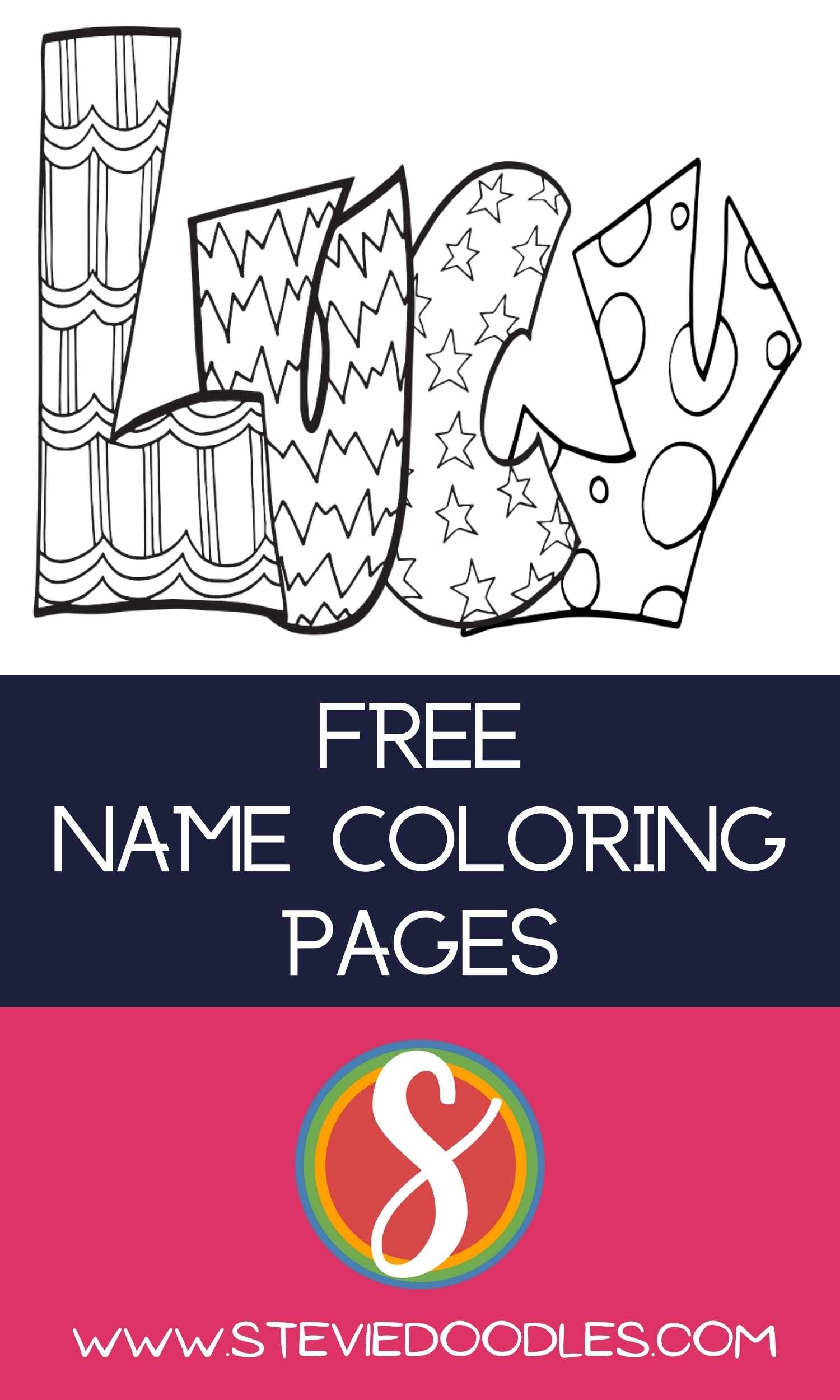 Lucy free name coloring page â stevie doodles