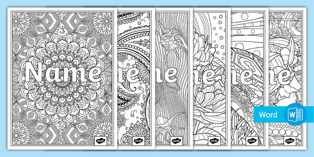 Name coloring page personal mindfulness usa