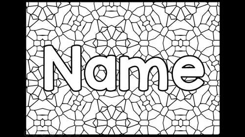 Editable name coloring in mindfulness by miss rainbow education
