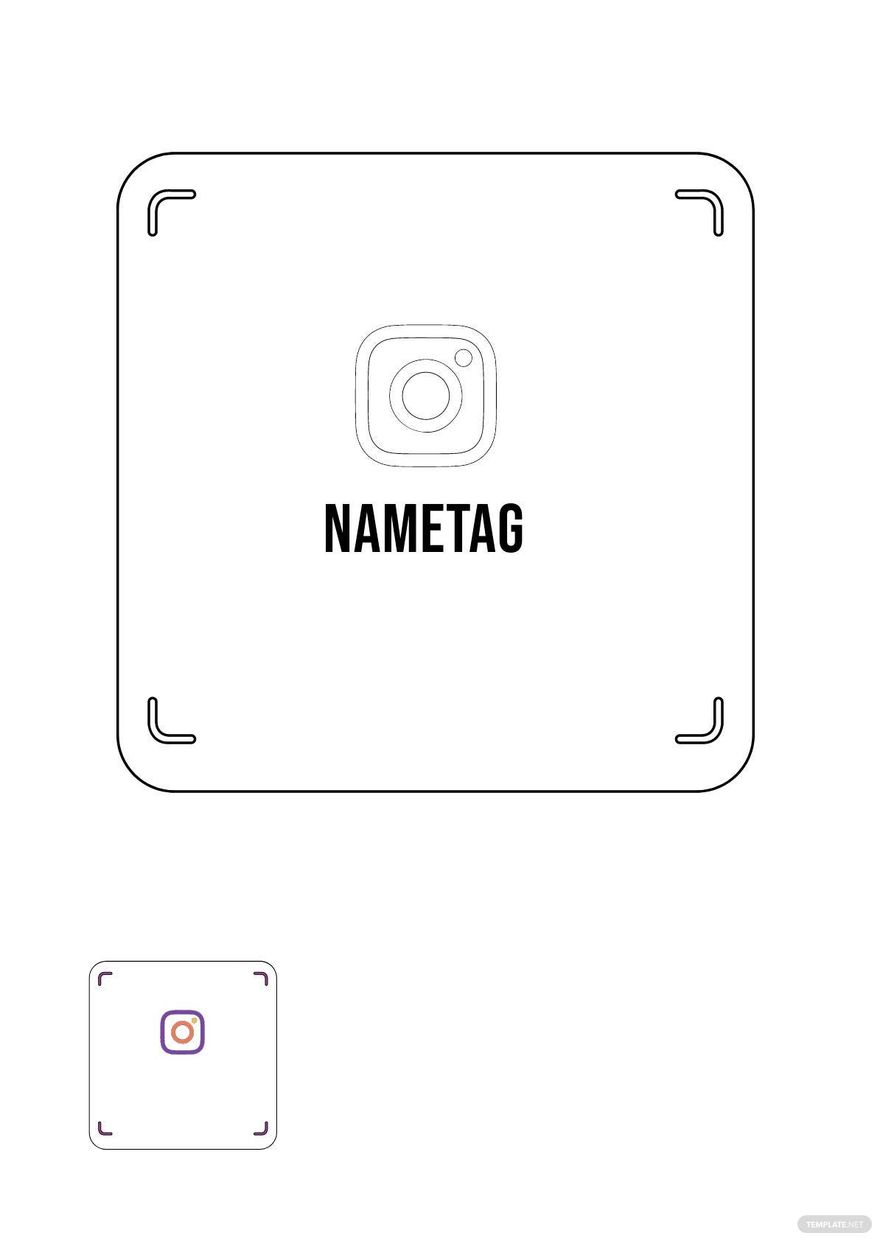 Free instagram name tag coloring page