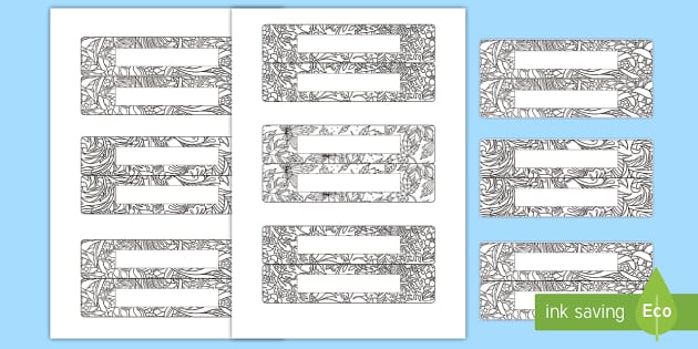 Ð mindfulness coloring name tags activity