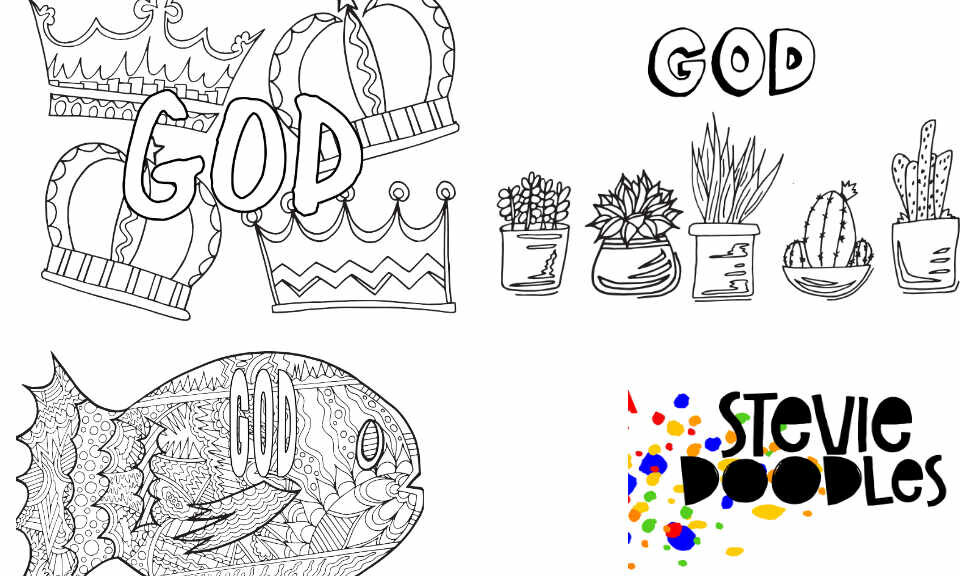 God free printable coloring pages â stevie doodles